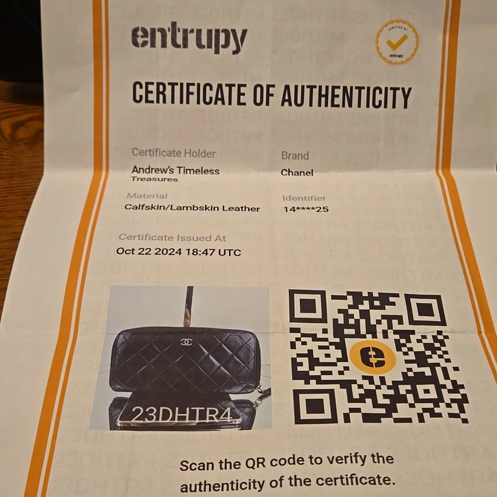 CHANEL Black Calfskin Leather Long Zip Top Wallet Brass Hardware Authentic COA - Picture 14 of 16